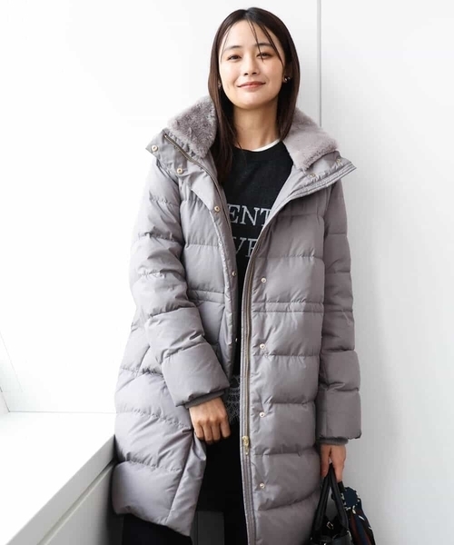 MK MICHEL KLEIN（エムケーミッシェルクラン）の「[撥水/リサイクルダウン]ベーシックタフタロングダウンコート（ダウンジャケット/コート・レディース・ネイビー/アイボリー/ブラック/モカ・40/38）」の11枚目の写真