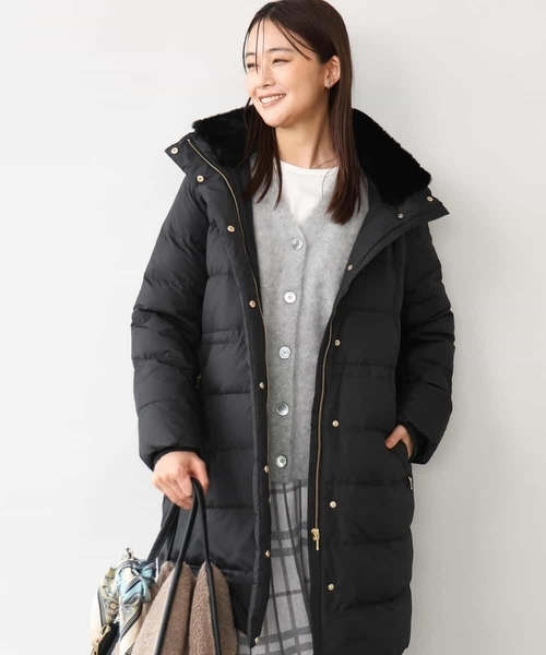 MK MICHEL KLEIN（エムケーミッシェルクラン）の「[撥水/リサイクルダウン]ベーシックタフタロングダウンコート（ダウンジャケット/コート・レディース・ネイビー/アイボリー/ブラック/モカ・40/38）」の15枚目の写真
