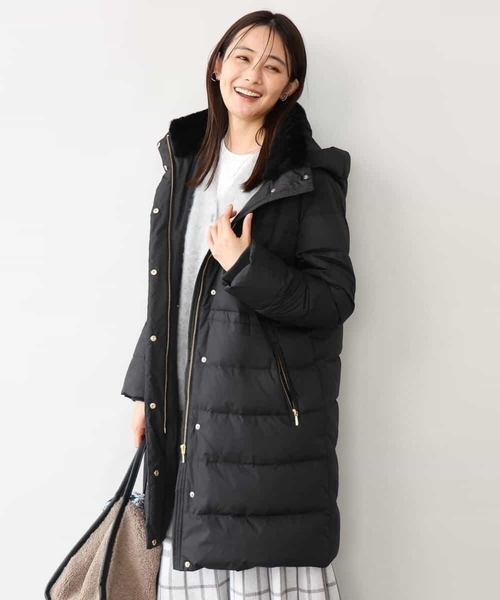 MK MICHEL KLEIN（エムケーミッシェルクラン）の「[撥水/リサイクルダウン]ベーシックタフタロングダウンコート（ダウンジャケット/コート・レディース・ネイビー/アイボリー/ブラック/モカ・40/38）」の17枚目の写真