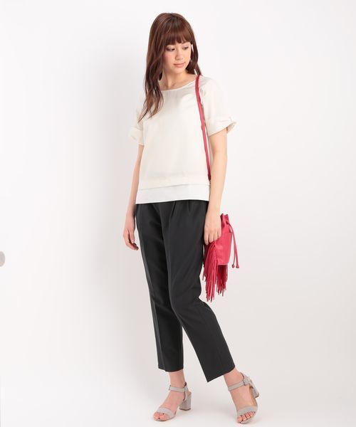 VIS（ビス）の「【with6月号掲載】【Wrinkle Air】テーパードパンツ（その他パンツ・レディース・ネイビー/ブラック/オリーブ/ホワイト・MEDIUM/SMALL）」の10枚目の写真