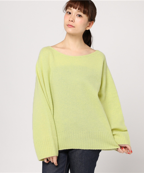 DouDou（ドゥドゥ）の「袖ボリュームプルオーバーニット（ニット/セーター・レディース・ネイビー/オフホワイト/グレー/キャメル/イエロー・FREE）」の15枚目の写真