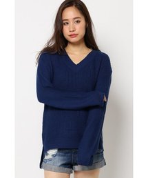 VENCEEXCHANGE | アクリルワッフル編みVネックニット       (ニット/セーター)