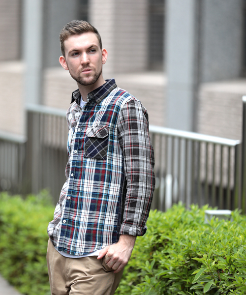 Denime（ドゥニーム）の「【HOUSE OF BLUES/ハウスオブブルース】リネンクレイジーチェックシャツ（シャツ/ブラウス・メンズ・ネイビー/マスタード/レッド・MEDIUM/LARGE）」の20枚目の写真