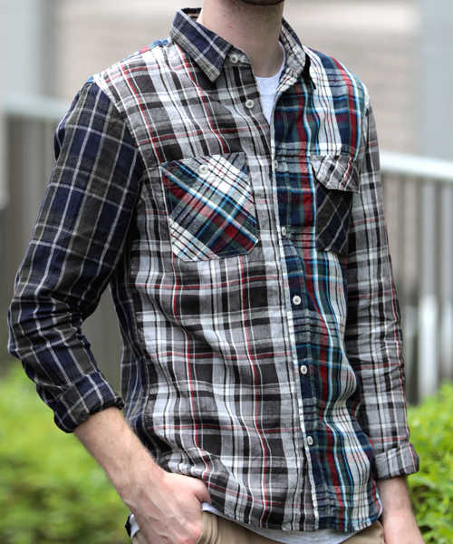 Denime（ドゥニーム）の「【HOUSE OF BLUES/ハウスオブブルース】リネンクレイジーチェックシャツ（シャツ/ブラウス・メンズ・ネイビー/マスタード/レッド・MEDIUM/LARGE）」の19枚目の写真