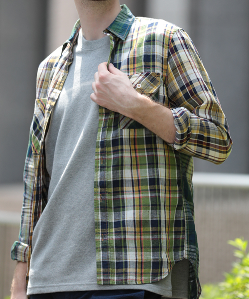 Denime（ドゥニーム）の「【HOUSE OF BLUES/ハウスオブブルース】リネンクレイジーチェックシャツ（シャツ/ブラウス・メンズ・ネイビー/マスタード/レッド・MEDIUM/LARGE）」の16枚目の写真