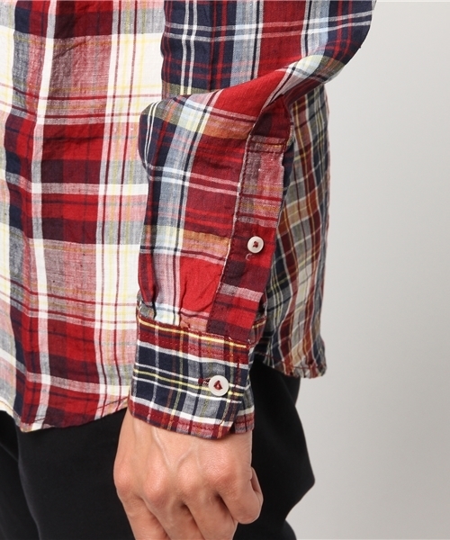 Denime（ドゥニーム）の「【HOUSE OF BLUES/ハウスオブブルース】リネンクレイジーチェックシャツ（シャツ/ブラウス・メンズ・ネイビー/マスタード/レッド・MEDIUM/LARGE）」の7枚目の写真