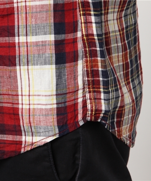 Denime（ドゥニーム）の「【HOUSE OF BLUES/ハウスオブブルース】リネンクレイジーチェックシャツ（シャツ/ブラウス・メンズ・ネイビー/マスタード/レッド・MEDIUM/LARGE）」の8枚目の写真