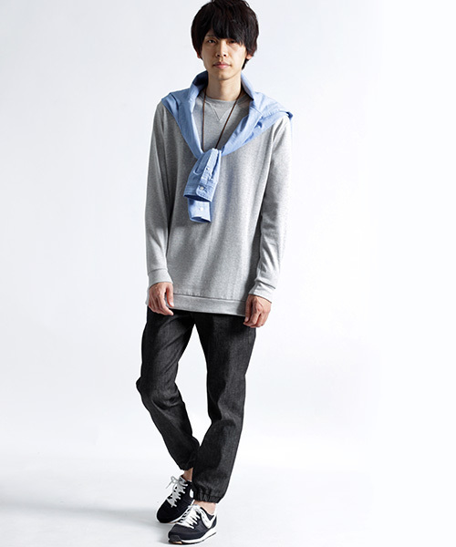 MONO-MART(モノマート)の「ストレッチテーパードジョガーパンツ デニム/チノ(デニムパンツ・メンズ・キャメル/チャコール/インディゴブルー/カーキ/ブルー/ブラック・L/M/XL)」の8枚目の写真