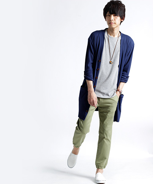 MONO-MART(モノマート)の「ストレッチテーパードジョガーパンツ デニム/チノ(デニムパンツ・メンズ・キャメル/チャコール/インディゴブルー/カーキ/ブルー/ブラック・L/M/XL)」の9枚目の写真