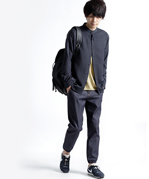 MONO-MART(モノマート)の「ストレッチテーパードジョガーパンツ デニム/チノ(デニムパンツ・メンズ・キャメル/チャコール/インディゴブルー/カーキ/ブルー/ブラック・L/M/XL)」の10枚目の写真