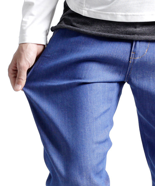 MONO-MART(モノマート)の「ストレッチテーパードジョガーパンツ デニム/チノ(デニムパンツ・メンズ・キャメル/チャコール/インディゴブルー/カーキ/ブルー/ブラック・L/M/XL)」の22枚目の写真