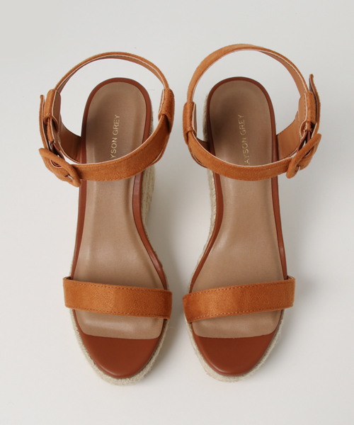 MAYSON GREY(メイソングレイ)の「スエードウェッジソールサンダル(サンダル・レディース・キャメル/ネイビー・S/M/L)」の3枚目の写真