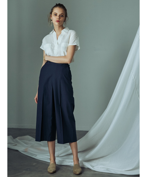 MYSELF ABAHOUSE（マイセルフアバハウス）の「コットンリネン抜き襟シャツ（シャツ/ブラウス・レディース・オフホワイト/ベージュ/カーキ・FREE）」の13枚目の写真