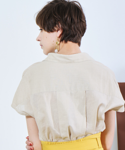 MYSELF ABAHOUSE（マイセルフアバハウス）の「コットンリネン抜き襟シャツ（シャツ/ブラウス・レディース・オフホワイト/ベージュ/カーキ・FREE）」の17枚目の写真