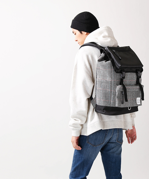 WEGO（ウィゴー）の「WEGO/フェイクレザーコンビフラップリュック（バックパック/リュック・メンズ・ブラック/その他1・FREE）」の22枚目の写真