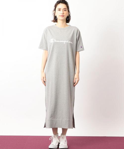 Champion（チャンピオン）の「[WEB限定]［別注チャンピオン］SC Champion×GLR ロゴ ワンピース ◆（ワンピース・レディース・ホワイト/ネイビー/グレー・MEDIUM）」の5枚目の写真