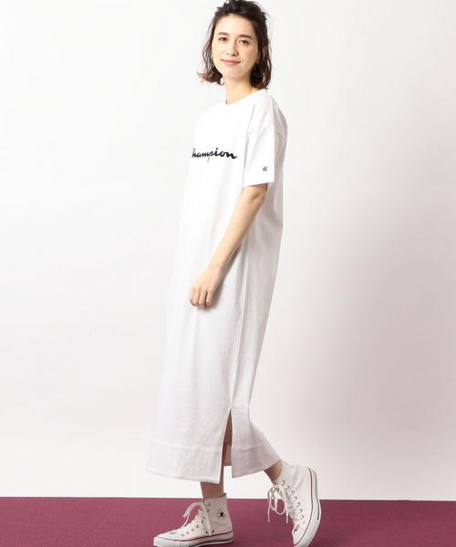 Champion（チャンピオン）の「[WEB限定]［別注チャンピオン］SC Champion×GLR ロゴ ワンピース ◆（ワンピース・レディース・ホワイト/ネイビー/グレー・MEDIUM）」の12枚目の写真