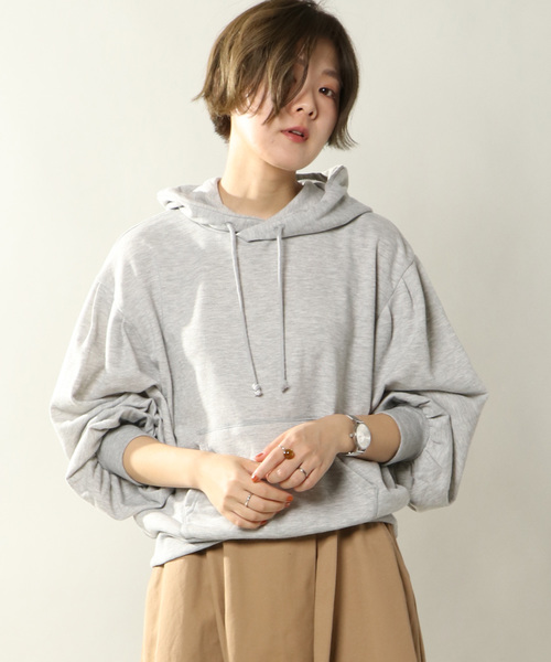 notch.（ノッチ）の「ボリュームスリーブパーカー                （パーカー・レディース・ネイビー/グレー/オフホワイト・M）」の2枚目の写真