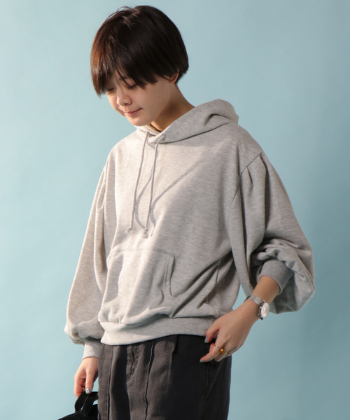 notch.（ノッチ）の「ボリュームスリーブパーカー                （パーカー・レディース・ネイビー/グレー/オフホワイト・M）」の12枚目の写真