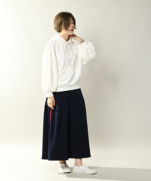 notch.（ノッチ）の「ボリュームスリーブパーカー                （パーカー・レディース・ネイビー/グレー/オフホワイト・M）」の18枚目の写真