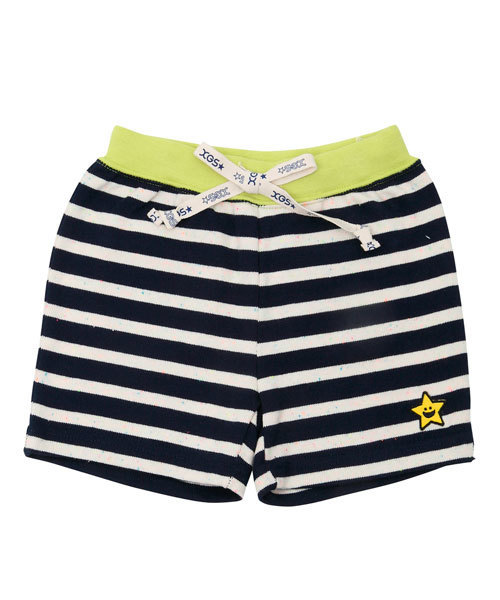 X-girl Stages（エックスガールステージス）の「STRIPY HALF PANT (12M～3T)（その他パンツ・キッズ・ネイビー/オレンジ/マルチ・12M/2T/3T）」の4枚目の写真