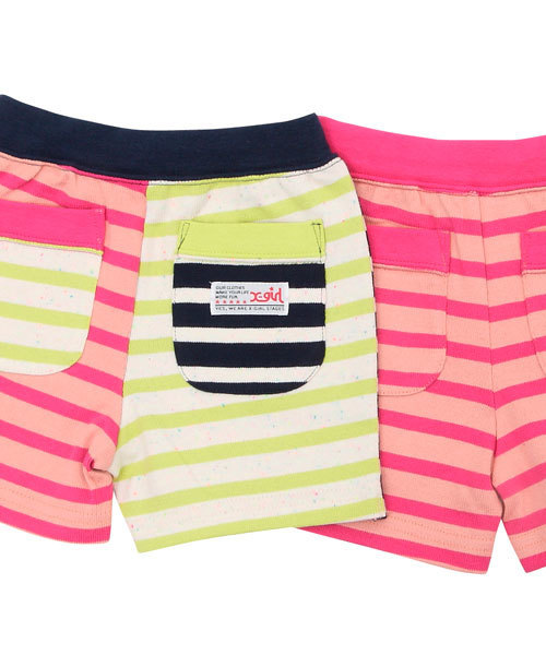X-girl Stages（エックスガールステージス）の「STRIPY HALF PANT (12M～3T)（その他パンツ・キッズ・ネイビー/オレンジ/マルチ・12M/2T/3T）」の11枚目の写真