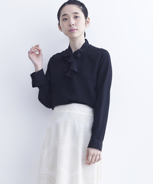 merlot plus | リボンボウタイ襟ブラウス6514(シャツ/ブラウス)