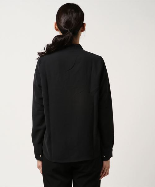 merlot plus（メルロープリュス）の「リボンボウタイ襟ブラウス6514（シャツ/ブラウス・レディース・ベージュ/グレー/ブラック・FREE）」の7枚目の写真