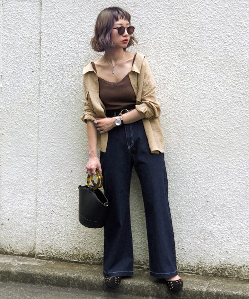 PAGEBOY（ページボーイ）の「ミリタリーBIGシャツライト（シャツ/ブラウス・レディース・アイボリー/グリーン・FREE）」の5枚目の写真