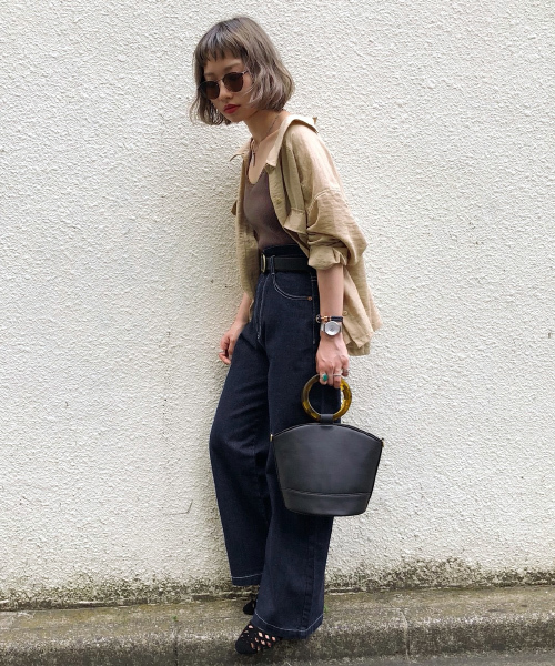 PAGEBOY（ページボーイ）の「ミリタリーBIGシャツライト（シャツ/ブラウス・レディース・アイボリー/グリーン・FREE）」の6枚目の写真