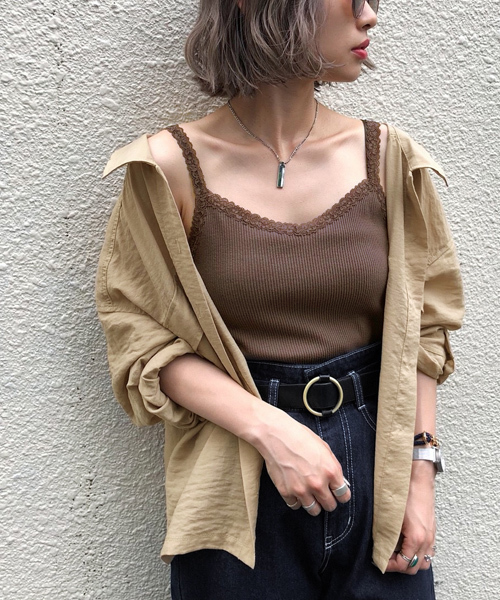 PAGEBOY（ページボーイ）の「ミリタリーBIGシャツライト（シャツ/ブラウス・レディース・アイボリー/グリーン・FREE）」の7枚目の写真