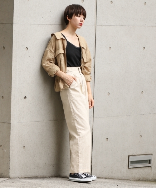 PAGEBOY（ページボーイ）の「ミリタリーBIGシャツライト（シャツ/ブラウス・レディース・アイボリー/グリーン・FREE）」の14枚目の写真