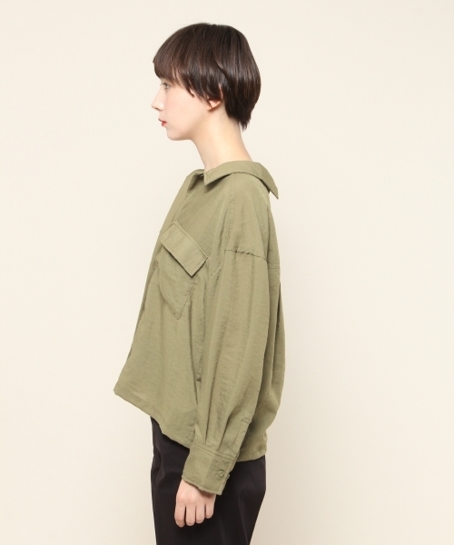 PAGEBOY（ページボーイ）の「ミリタリーBIGシャツライト（シャツ/ブラウス・レディース・アイボリー/グリーン・FREE）」の20枚目の写真