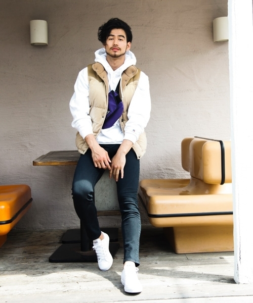 BAYFLOW（ベイフロー）の「パイルダウンベスト 18AW（ダウンベスト・メンズ・ブラック/ベージュ/インディゴブルー・SMALL/MEDIUM/LARGE）」の5枚目の写真