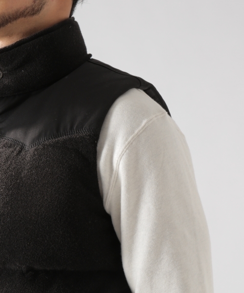 BAYFLOW（ベイフロー）の「パイルダウンベスト 18AW（ダウンベスト・メンズ・ブラック/ベージュ/インディゴブルー・SMALL/MEDIUM/LARGE）」の14枚目の写真