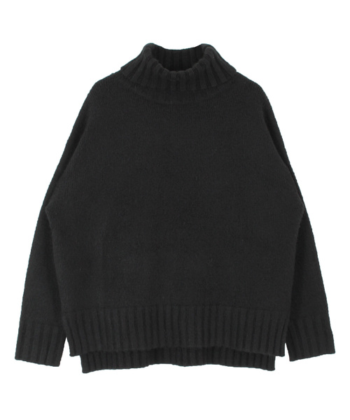 titivate（ティティベイト）の「ﾀｰﾄﾙふわっとﾀｯﾁﾆｯﾄ（ニット/セーター・レディース・ブラック/パープル/ブラウン/グリーン/杢グレー/チャコールグレー/ラベンダー/ライトベージュ/ライトパープル/ブルー/オフホワイト/イエロー・S/M/L）」の3枚目の写真