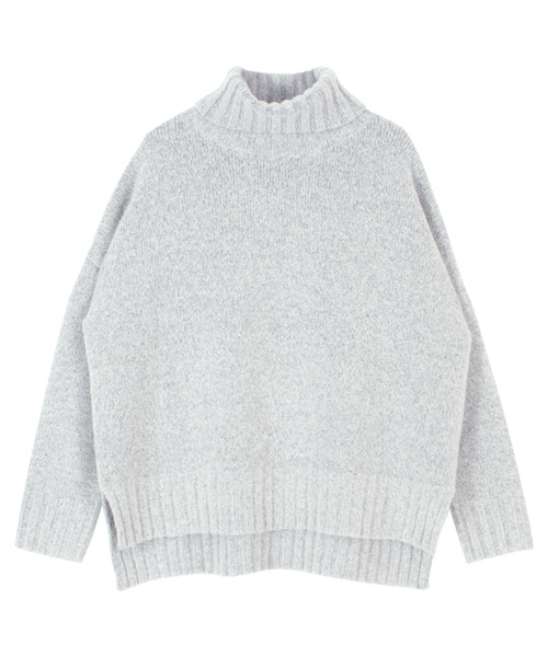 titivate（ティティベイト）の「ﾀｰﾄﾙふわっとﾀｯﾁﾆｯﾄ（ニット/セーター・レディース・ブラック/パープル/ブラウン/グリーン/杢グレー/チャコールグレー/ラベンダー/ライトベージュ/ライトパープル/ブルー/オフホワイト/イエロー・S/M/L）」の21枚目の写真