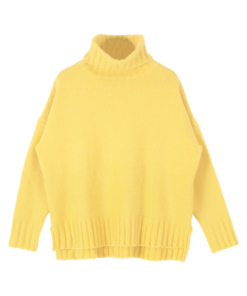 titivate（ティティベイト）の「ﾀｰﾄﾙふわっとﾀｯﾁﾆｯﾄ（ニット/セーター・レディース・ブラック/パープル/ブラウン/グリーン/杢グレー/チャコールグレー/ラベンダー/ライトベージュ/ライトパープル/ブルー/オフホワイト/イエロー・S/M/L）」の12枚目の写真