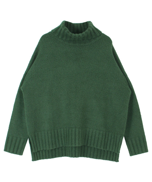 titivate（ティティベイト）の「ﾀｰﾄﾙふわっとﾀｯﾁﾆｯﾄ（ニット/セーター・レディース・ブラック/パープル/ブラウン/グリーン/杢グレー/チャコールグレー/ラベンダー/ライトベージュ/ライトパープル/ブルー/オフホワイト/イエロー・S/M/L）」の8枚目の写真