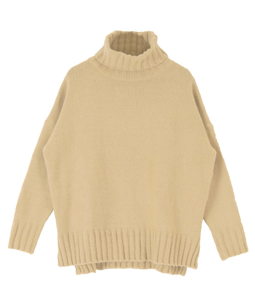 titivate（ティティベイト）の「ﾀｰﾄﾙふわっとﾀｯﾁﾆｯﾄ（ニット/セーター・レディース・ブラック/パープル/ブラウン/グリーン/杢グレー/チャコールグレー/ラベンダー/ライトベージュ/ライトパープル/ブルー/オフホワイト/イエロー・S/M/L）」の13枚目の写真