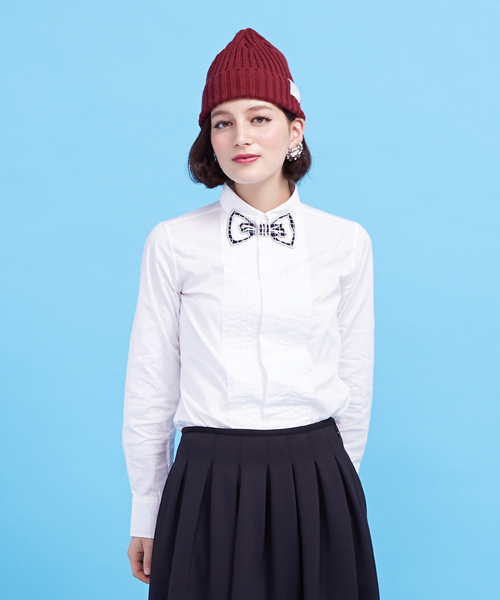 Ray BEAMS（レイビームス）の「SUPER THANKS×Ray BEAMS / 別注 13AW 蝶ネクタイシャツ（シャツ/ブラウス・レディース・ホワイト/ブラウン系その他・ONE SIZE）」の2枚目の写真