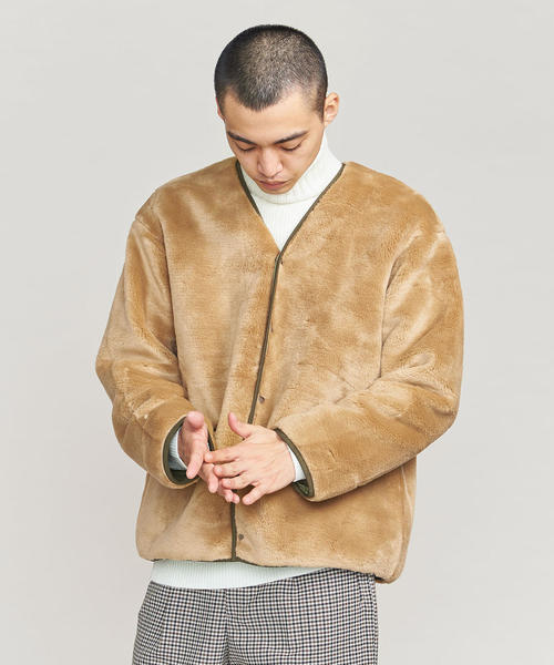 blurhms（ブラームス）の「＜blurhms＞ REVER BOA CGN/ブルゾン（ブルゾン・メンズ・ベージュ/ブラック・2/3）」の5枚目の写真