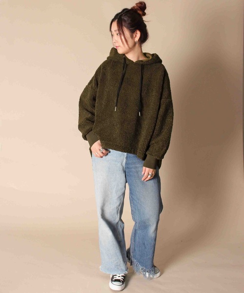 Uncut Bound（アンカットバウンド）の「Peacenik (ピースニック) Over Size Hoody オーバーサイズフーディー（パーカー・レディース・ブラック/ブラウン/オリーブ・FREE）」の11枚目の写真