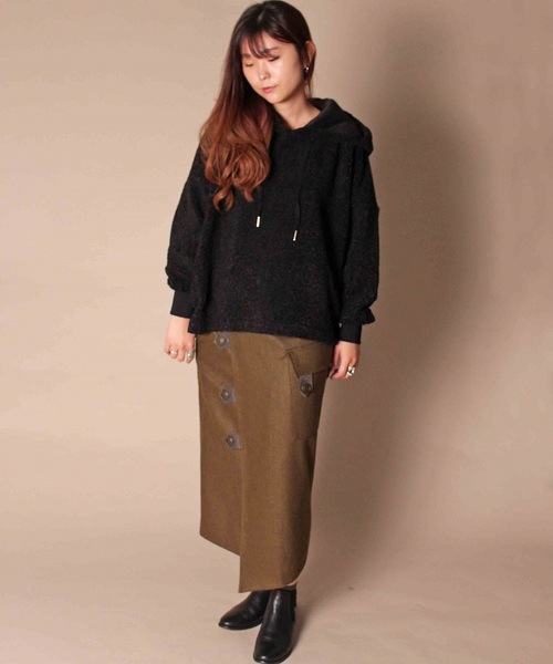 Uncut Bound（アンカットバウンド）の「Peacenik (ピースニック) Over Size Hoody オーバーサイズフーディー（パーカー・レディース・ブラック/ブラウン/オリーブ・FREE）」の8枚目の写真