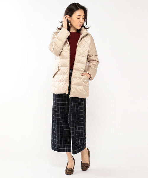 Petit Honfleur（プチオンフルール）の「はっ水ライトダウンコート（ダウンジャケット/コート・レディース・ベージュ/ネイビー/モカ・11号/9号/13号）」の6枚目の写真