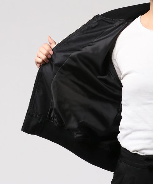 WEGO（ウィゴー）の「WEGO/ベロアレースアップブルゾン（MA-1・レディース・ブラック/ライトピンク・FREE）」の6枚目の写真