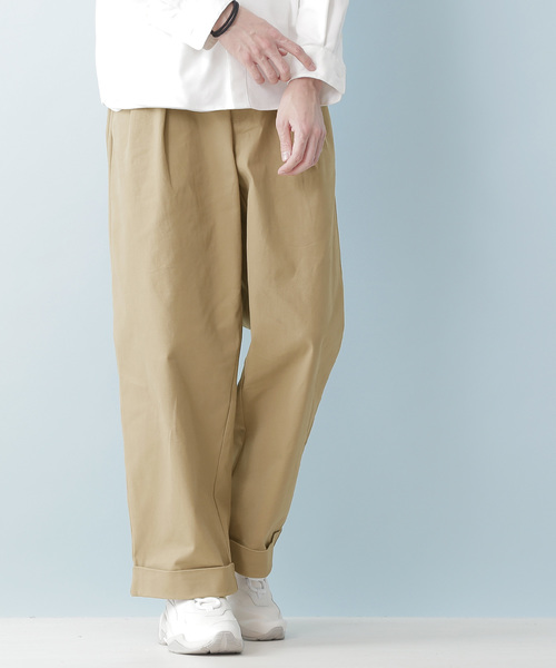 MONO-MART(モノマート)の「サイドボタンチノデザインタックワイドパンツ(その他パンツ・メンズ・ブラック/ベージュ/ネイビー・M/L)」の3枚目の写真