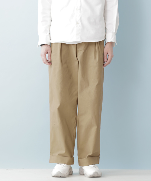 MONO-MART(モノマート)の「サイドボタンチノデザインタックワイドパンツ(その他パンツ・メンズ・ブラック/ベージュ/ネイビー・M/L)」の7枚目の写真