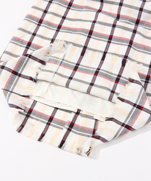 Heather（ヘザー）の「ベルトツキチェックIラインスカート　828580（スカート・レディース・ホワイト系その他/ベージュ系その他/ブルー系その他・S/M）」の5枚目の写真