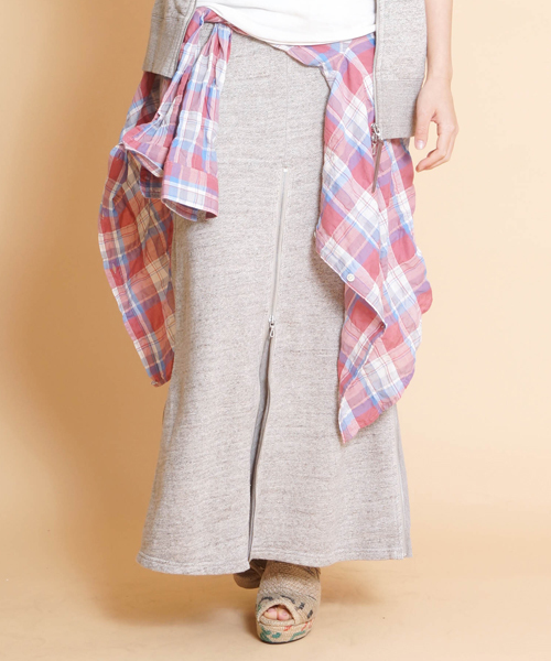 goa(ゴア)の「粗挽き杢 裏毛スライダースカート(スカート・レディース・グレー/モカ/ベージュ・FREE)」の3枚目の写真